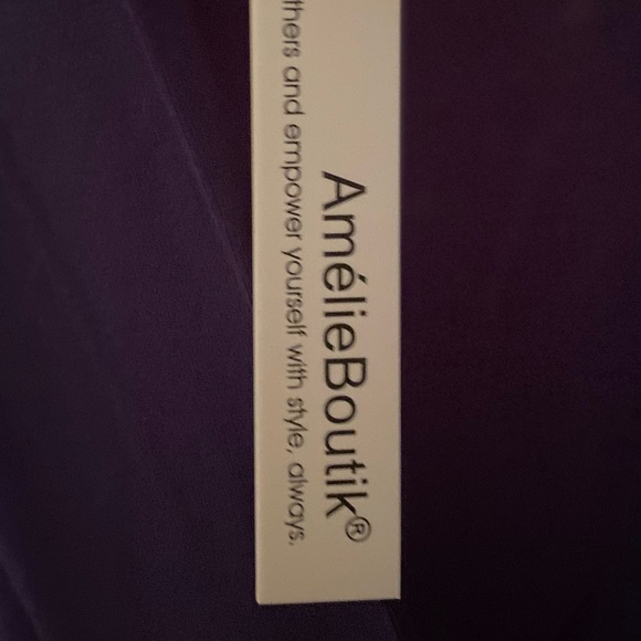 Pretty Emily boutique soft rayon 1/2-sleeve top! Navy blue size large:br… - Picture 4 of 5